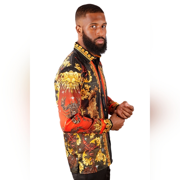 NWT Barabas Cogent Approach Rhinestone Long Sleeve Shirt Size M - Picture 3 of 12